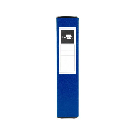 Carpeta proyectos liderpapel folio lomo 70mm carton gofrado azul