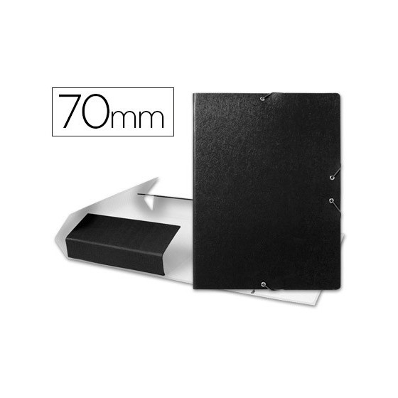 Carpeta proyectos liderpapel folio lomo 70mm carton gofrado negra