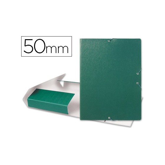 Carpeta proyectos liderpapel folio lomo 50mm carton gofrado verde