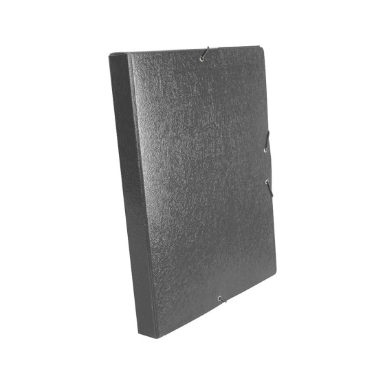 Carpeta proyectos liderpapel folio lomo 30mm carton gofrado gris