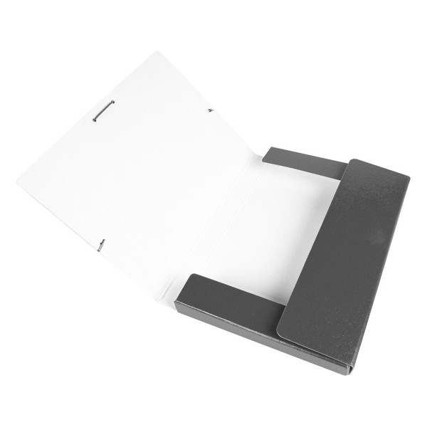 Carpeta proyectos liderpapel folio lomo 30mm carton gofrado gris