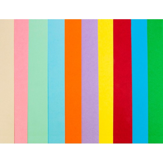 Cartulina liderpapel a4 180g/m2 10 colores surtidos paquete de 100 hojas