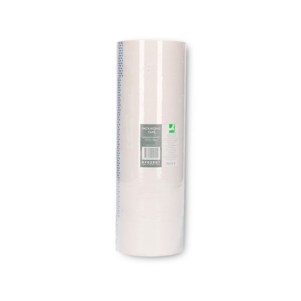 Cinta adhesiva q-connect polipropileno blanca 66 mt x 50 mm para embalaje