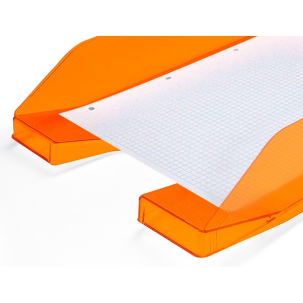 Bandeja sobremesa plastico q-connect naranja transparente240x70x340 mm