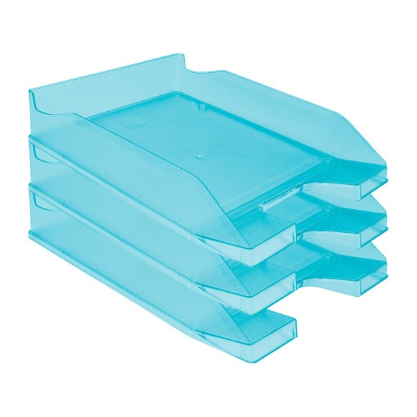 Bandeja sobremesa plastico q-connect turquesa transparente 240x70x340 mm