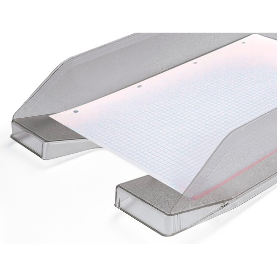 Bandeja sobremesa plastico q-connect gris oscuro transparente 240x70x340 mm