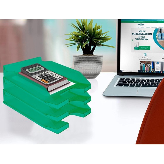 Bandeja sobremesa plastico q-connect verde transparente 240x70x340 mm