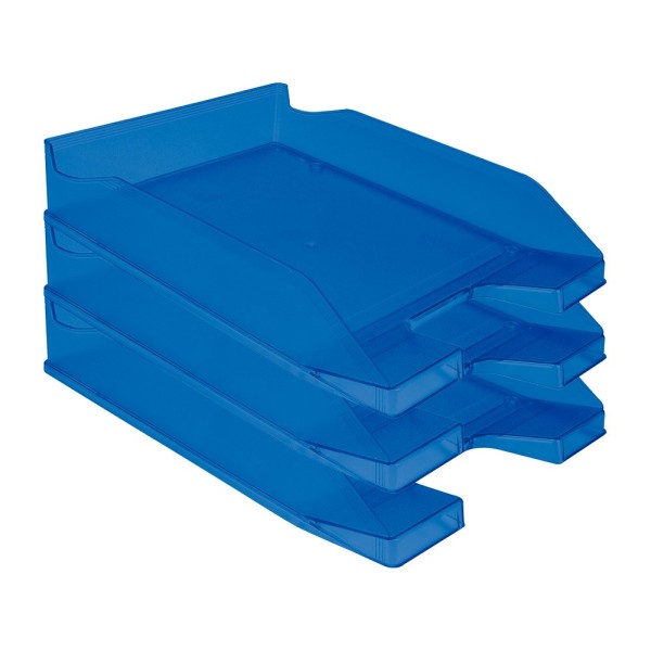 Bandeja sobremesa plastico q-connect azul transparente 240x70x340 mm