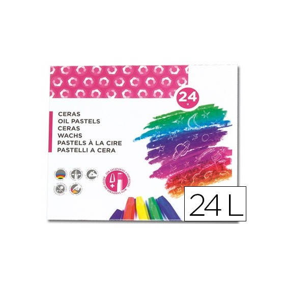 Lapices cera blanda liderpapel caja de 24 unidades colores surtidos