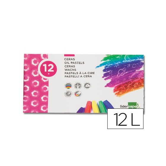 Lapices cera blanda liderpapel caja de 12 unidades colores surtidos