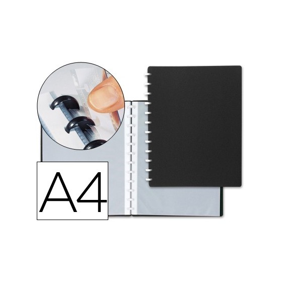 Carpeta liderpapel din a4 con 20 fundas intercambiables color negro