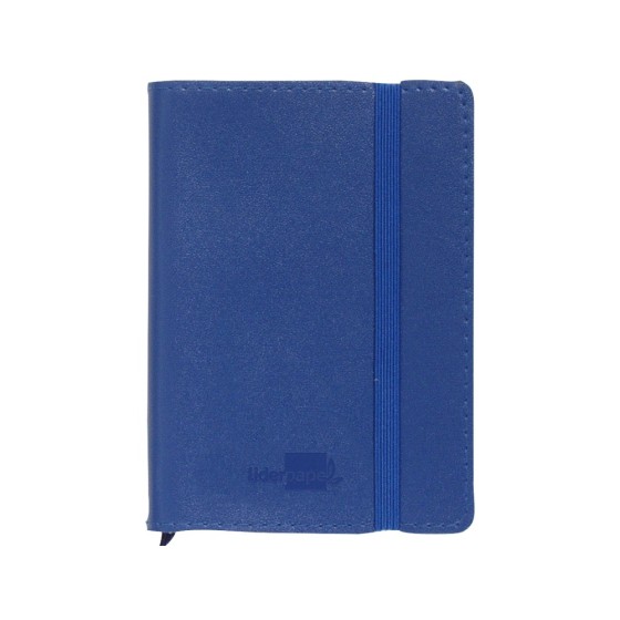 Libreta liderpapel simil piel a5 120 hojas 70g/m2 cuadro 4mm sin margen azul