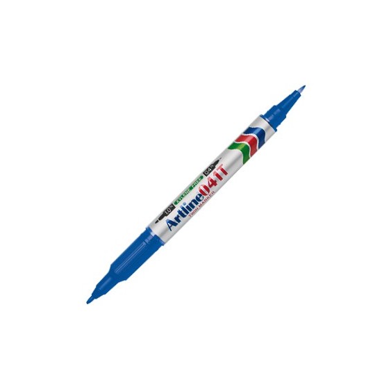 Rotulador artline marcador permanente ek-041t azul doble punta 0.4 y 1.0 mm