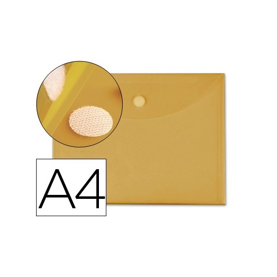 Carpeta liderpapel dossier a4 cierre de velcro amarilla