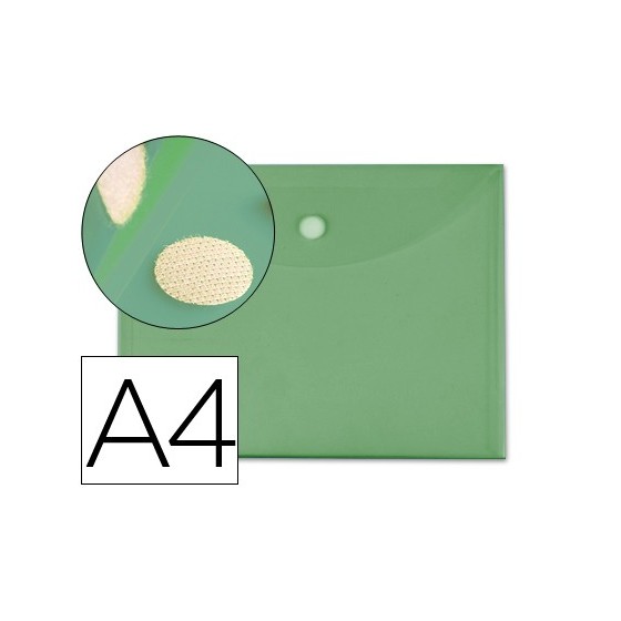 Carpeta liderpapel dossier a4 cierre de velcro verde