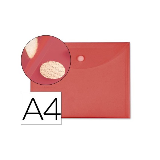 Carpeta liderpapel dossier a4 cierre de velcro roja