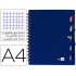 Cuaderno espiral liderpapel a4 micro executive tapa plastico 100h 80 gr cuadro 5mm 5 separadores con gomilla azul