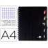 Cuaderno espiral liderpapel a4 micro executive tapa plastico 100h 80 gr cuadro 5mm 5 separadores con gomilla negro