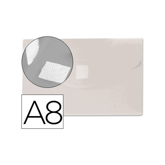 Carpeta liderpapel dossier broche polipropileno din a8 incolora con cierre de velcro