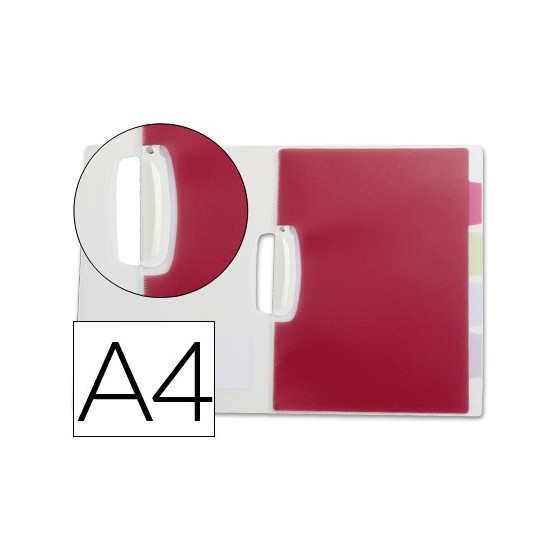Carpeta liderpapel dossier pinza lateral polipropileno din a4 transparente con separadores
