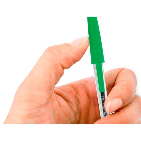 Boligrafo transparente q-connect verde medio kf01043