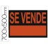 Cartel plastico \"se vende\" rojo fluorescente 700x500 mm