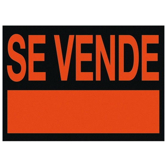 Cartel plastico \"se vende\" rojo fluorescente 700x500 mm