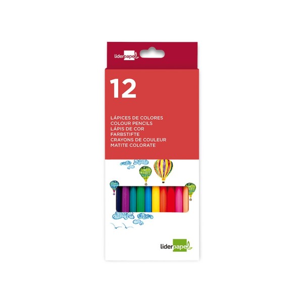 Lapices de colores liderpapel caja de 12 colores