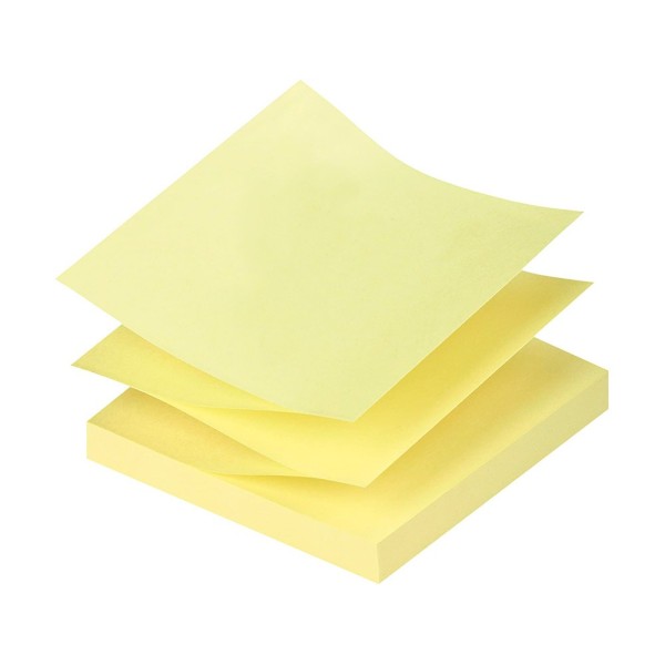 Bloc de notas adhesivas quita y pon q-connect 76x76 mm zig-zag