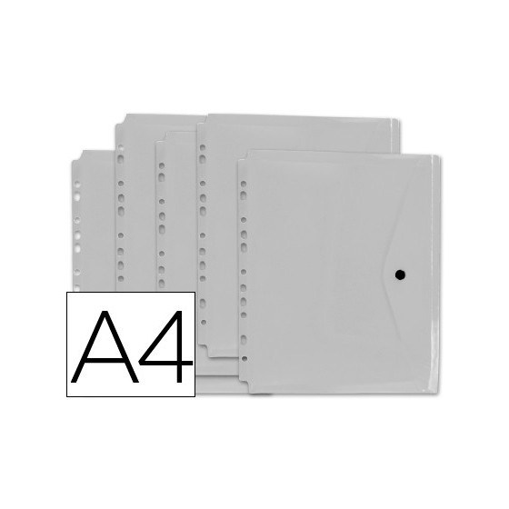 Carpeta liderpapel dossier broche 36664 polipropileno din a4 pack de 5 incolora transparente multitaladro