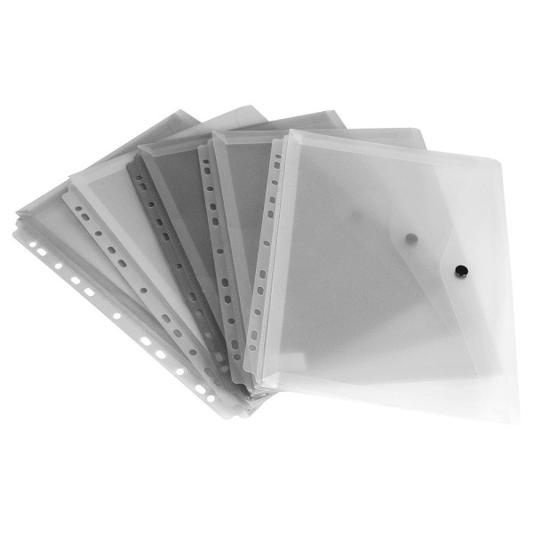 Carpeta liderpapel dossier broche 36664 polipropileno din a4 pack de 5 incolora transparente multitaladro