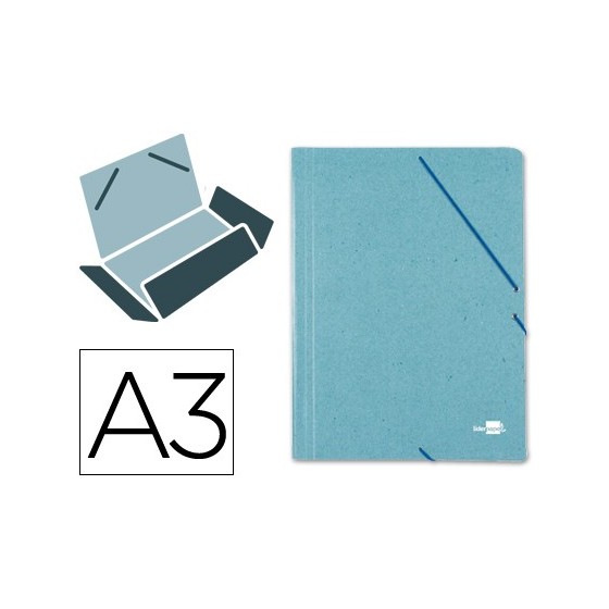 Carpeta liderpapel gomas a3 3 solapas carton prespan verde