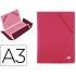 Carpeta liderpapel gomas a3 3 solapas carton prespan roja