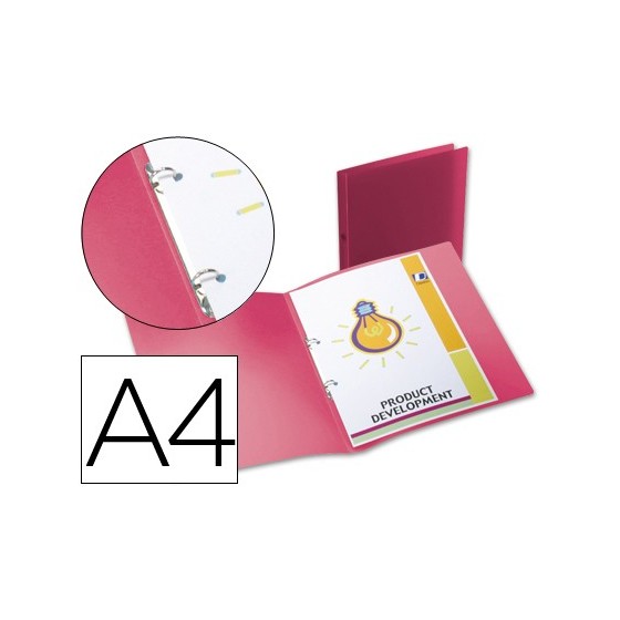 Carpeta liderpapel 2 anillas redondas mini 15 mm 49070 polipropileno din a4 rojo translucido