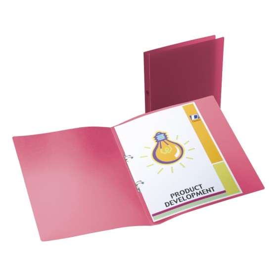 Carpeta liderpapel 2 anillas redondas mini 15 mm 49070 polipropileno din a4 rojo translucido