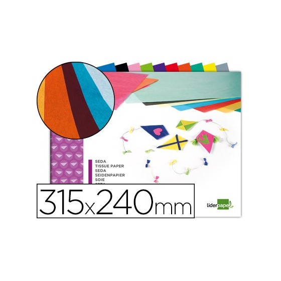 Bloc trabajos manuales liderpapel seda 240x315mm 10 hojas colores surtidos