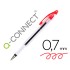 Boligrafo q-connect delta rojo sujecion de caucho con capuchon