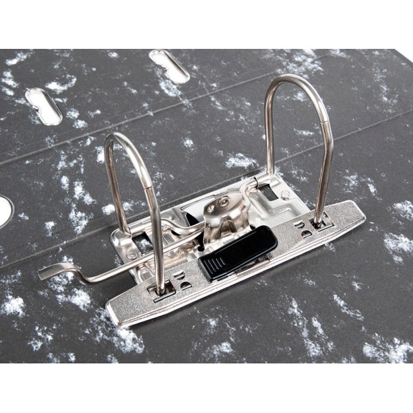 Archivador de palanca liderpapel carton forrado din a4 jaspeado negro sin caja-con rado