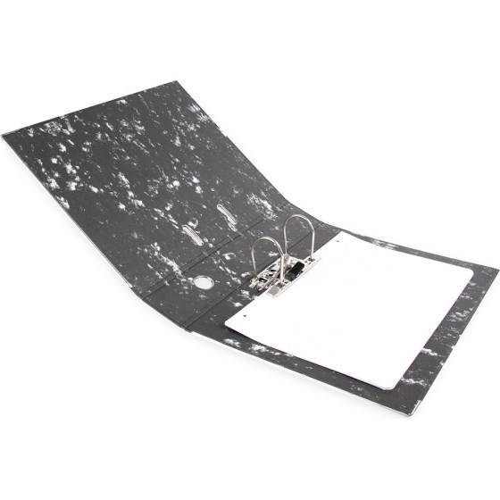 Archivador de palanca liderpapel carton forrado din a4 jaspeado negro sin caja-con rado