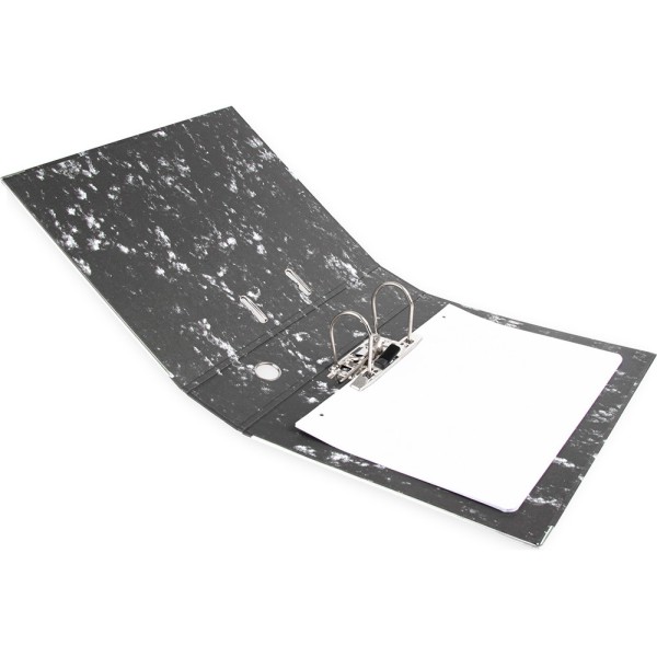 Archivador de palanca liderpapel carton forrado din a4 jaspeado negro sin caja-con rado