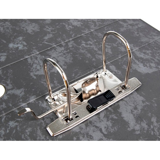 Archivador de palanca liderpapel a4 carton forrado sin rado lomo 80mm negro compresor metalico