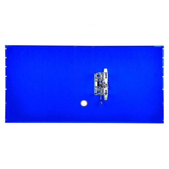 Archivador de palanca liderpapel a4 filing system forrado sin rado lomo 80mm azul con caja y compresor metalico
