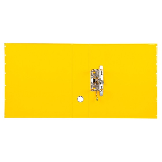 Archivador de palanca liderpapel a4 filing system forrado sin rado lomo 80mm amarillo con caja y compresor metal