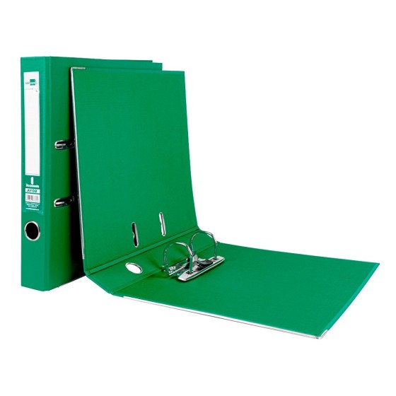 Archivador de palanca liderpapel a4 documenta forrado pvc con rado lomo 52mm verde compresor metalico