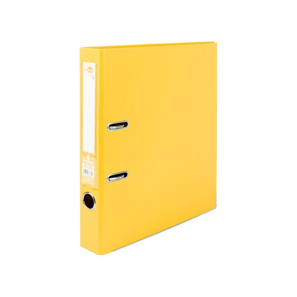 Archivador de palanca liderpapel a4 documenta forrado pvc con rado lomo 52mm amarillo compresor metalico