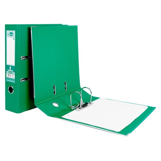 Archivador de palanca liderpapel a4 documenta forrado pvc con rado lomo 75mm verde compresor metalico