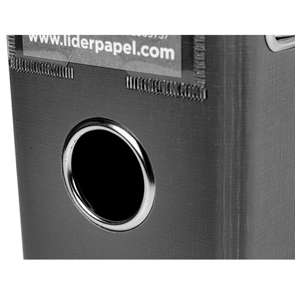 Archivador de palanca liderpapel a4 documenta forrado pvc con rado lomo 75mm negro compresor metalico