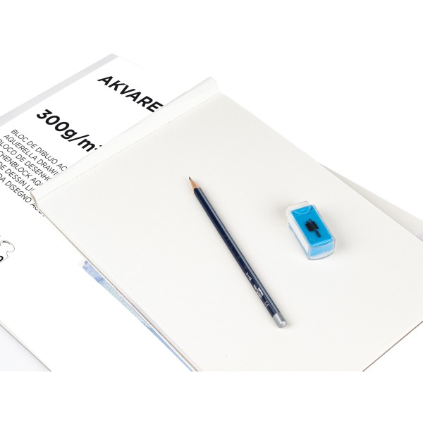 Bloc dibujo liderpapel acuarela encolado 210x297mm 20 hojas 300g/m2 sin recuadro