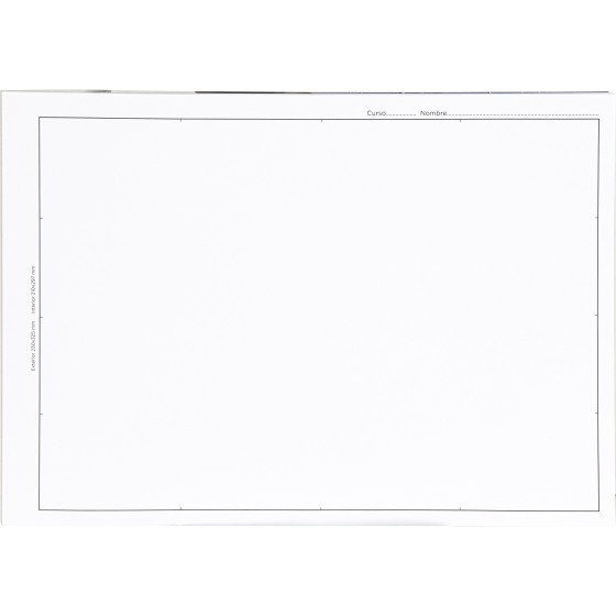 Bloc dibujo liderpapel lineal encolado 230x325mm 20 hojas 130g/m2 con recuadro