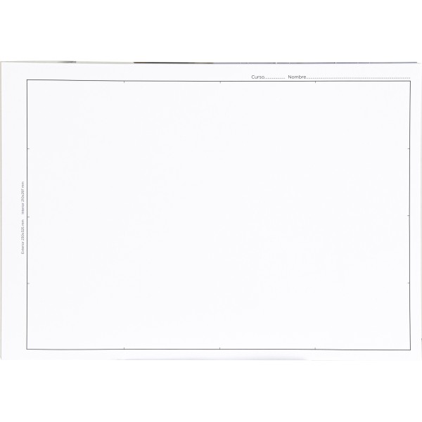 Bloc dibujo liderpapel lineal encolado 230x325mm 20 hojas 130g/m2 con recuadro